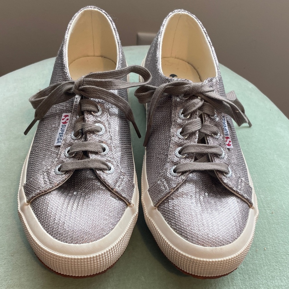 Superga Women's Shimmering Silver Sneakers